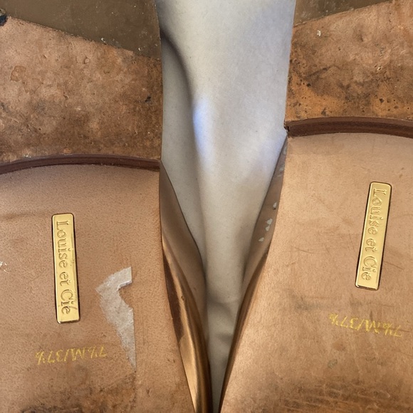 Leather Louise et Cie Gold Metallic Loafers - Picture 2 of 5